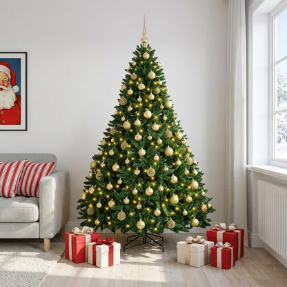 Artificial Christmas Tree Mid-green with Ornament 240 cm