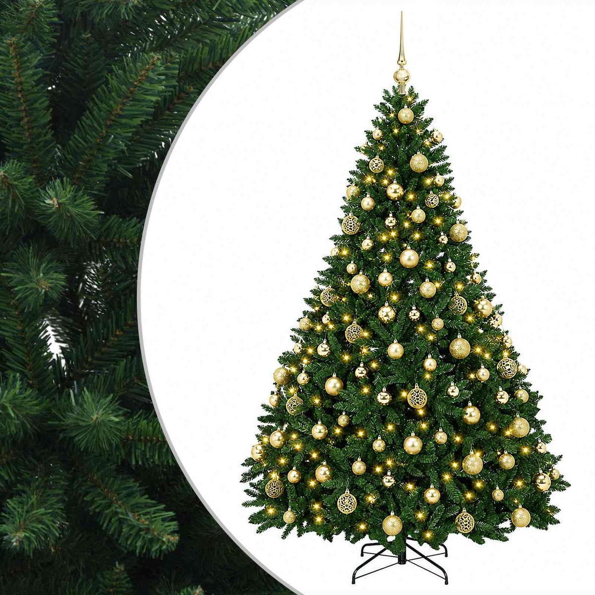Artificial Christmas Tree Mid-green with Ornament 240 cm