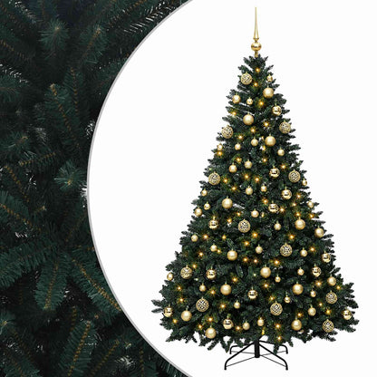 Artificial Dark Green Christmas Tree with Baubles 180 cm