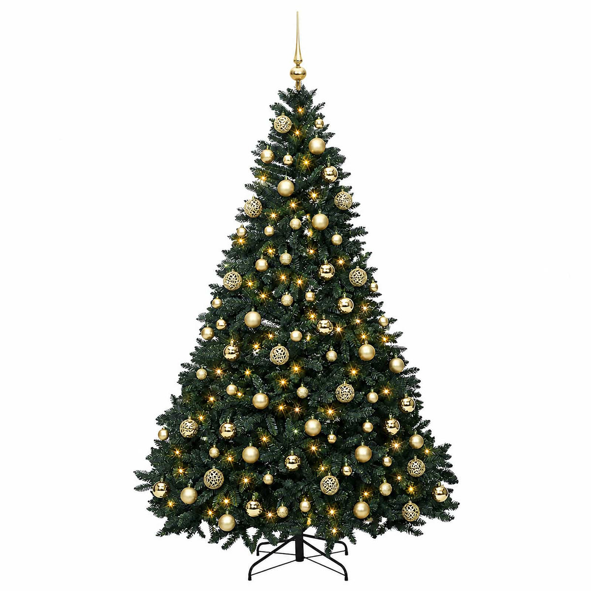 Artificial Dark Green Christmas Tree with Baubles 180 cm