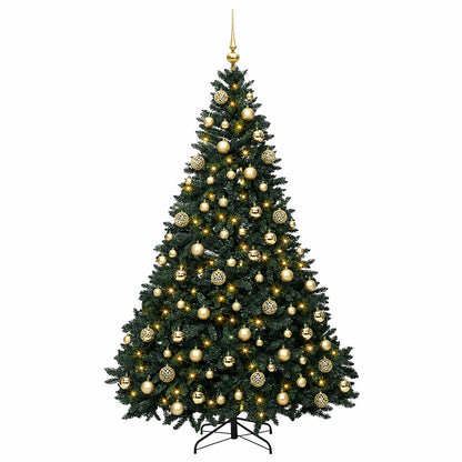 Artificial Dark Green Christmas Tree with Baubles 180 cm