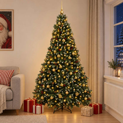 Artificial Christmas Tree Green with Baubles 240 cm 300 LEDs