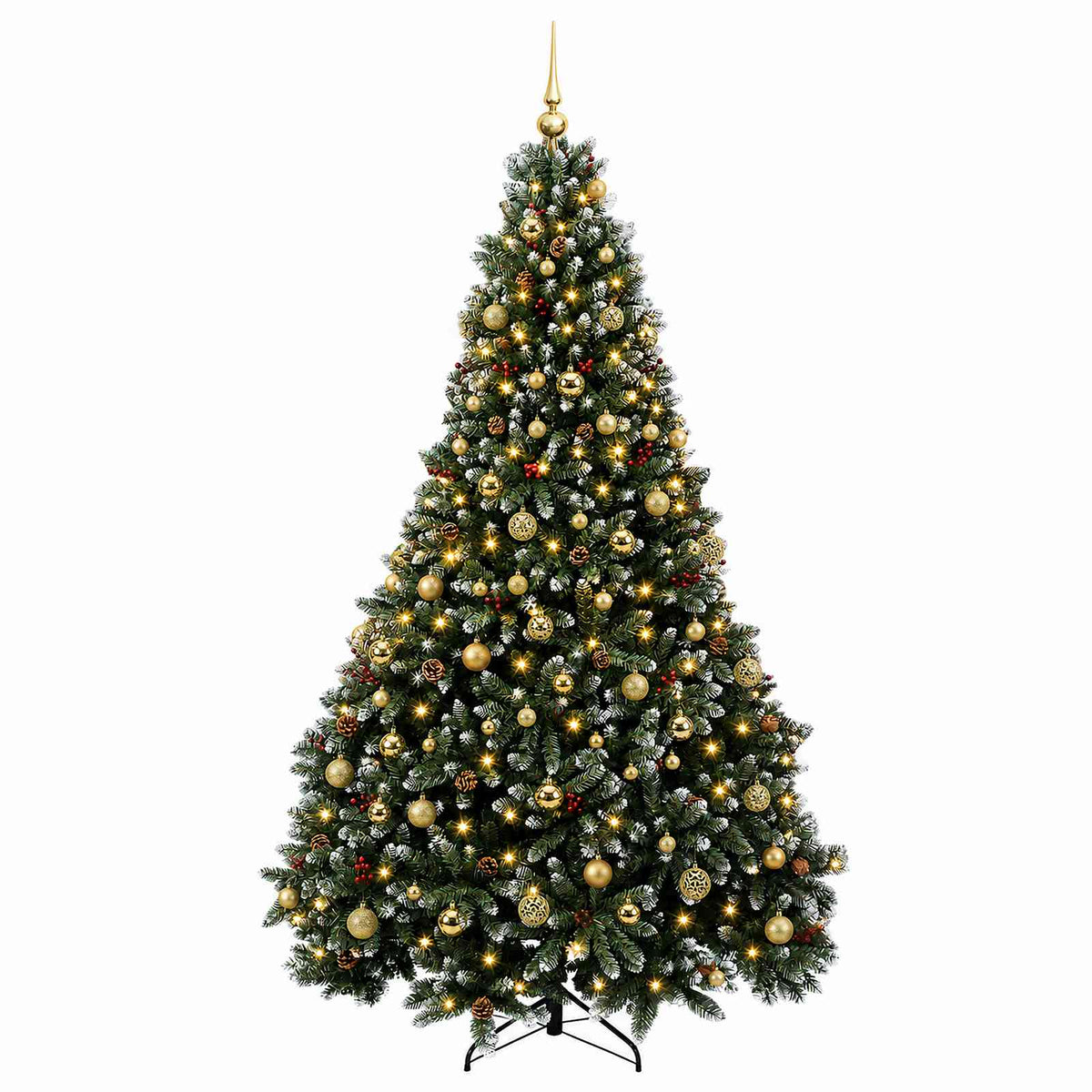 Artificial Christmas Tree Green with Baubles 240 cm 300 LEDs