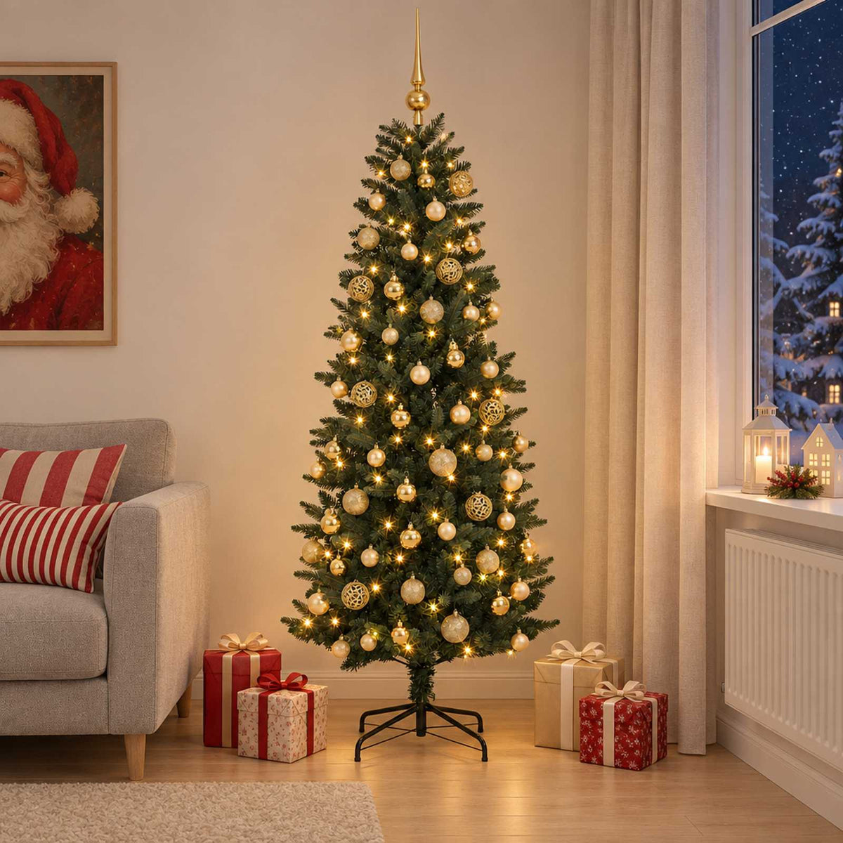 Artificial Christmas Tree with Bauble 240 cm 300 LEDs