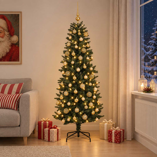 Artificial Christmas Tree with Bauble 210 cm 300 LEDs