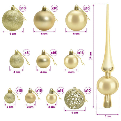 Artificial Slim Christmas Tree with Bauble 210 cm 300 LEDs