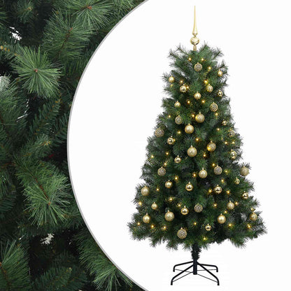 Artificial Hinged Christmas Tree with Baubles 210 cm 300 LEDs