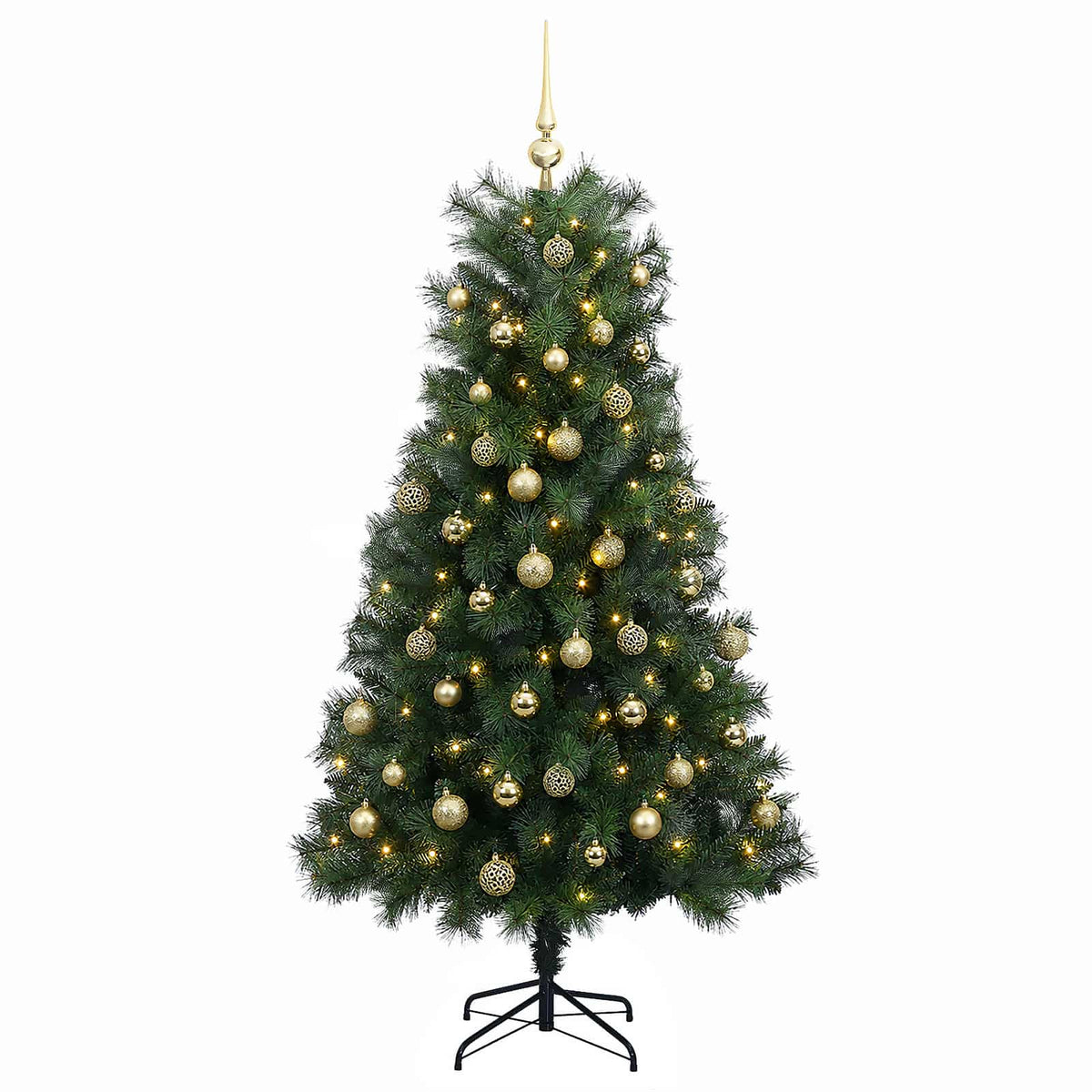 Artificial Hinged Christmas Tree with Baubles 240 cm 300 LEDs