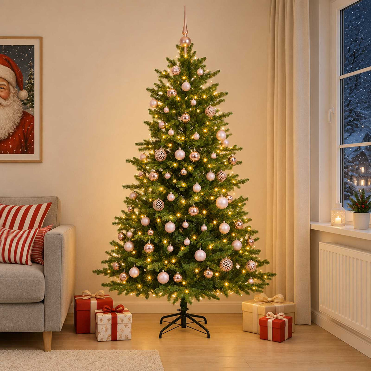 Artificial Christmas Tree with Bauble 240 cm 300 LEDs