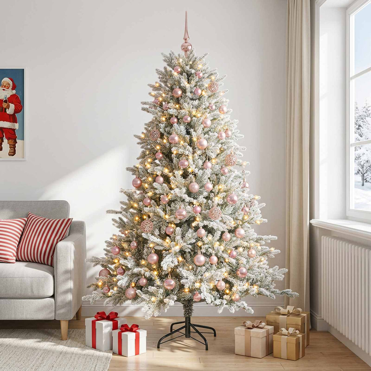 Artificial Christmas Tree with Bauble 240 cm 300 LEDs
