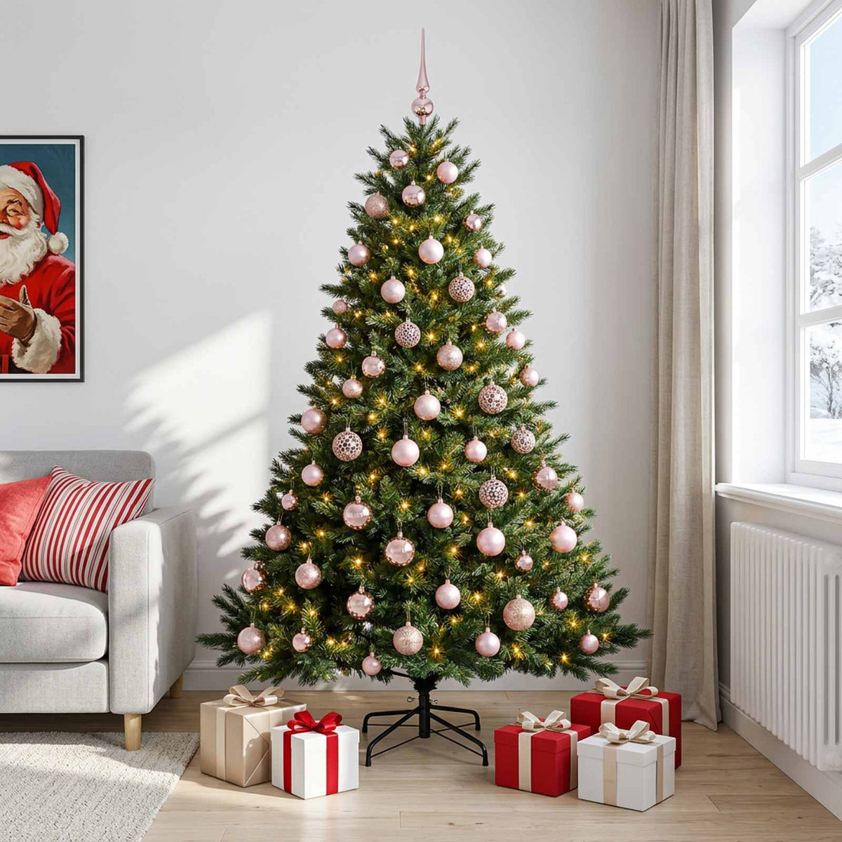 Artificial Christmas Tree with Bauble 240 cm 300 LEDs