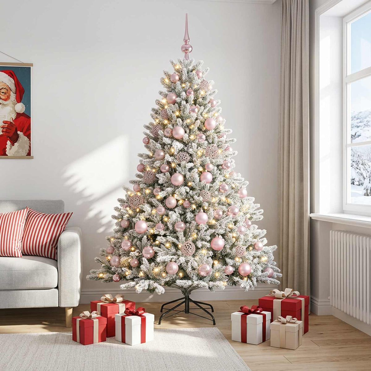 Artificial Christmas Tree with Bauble 210 cm 300 LEDs
