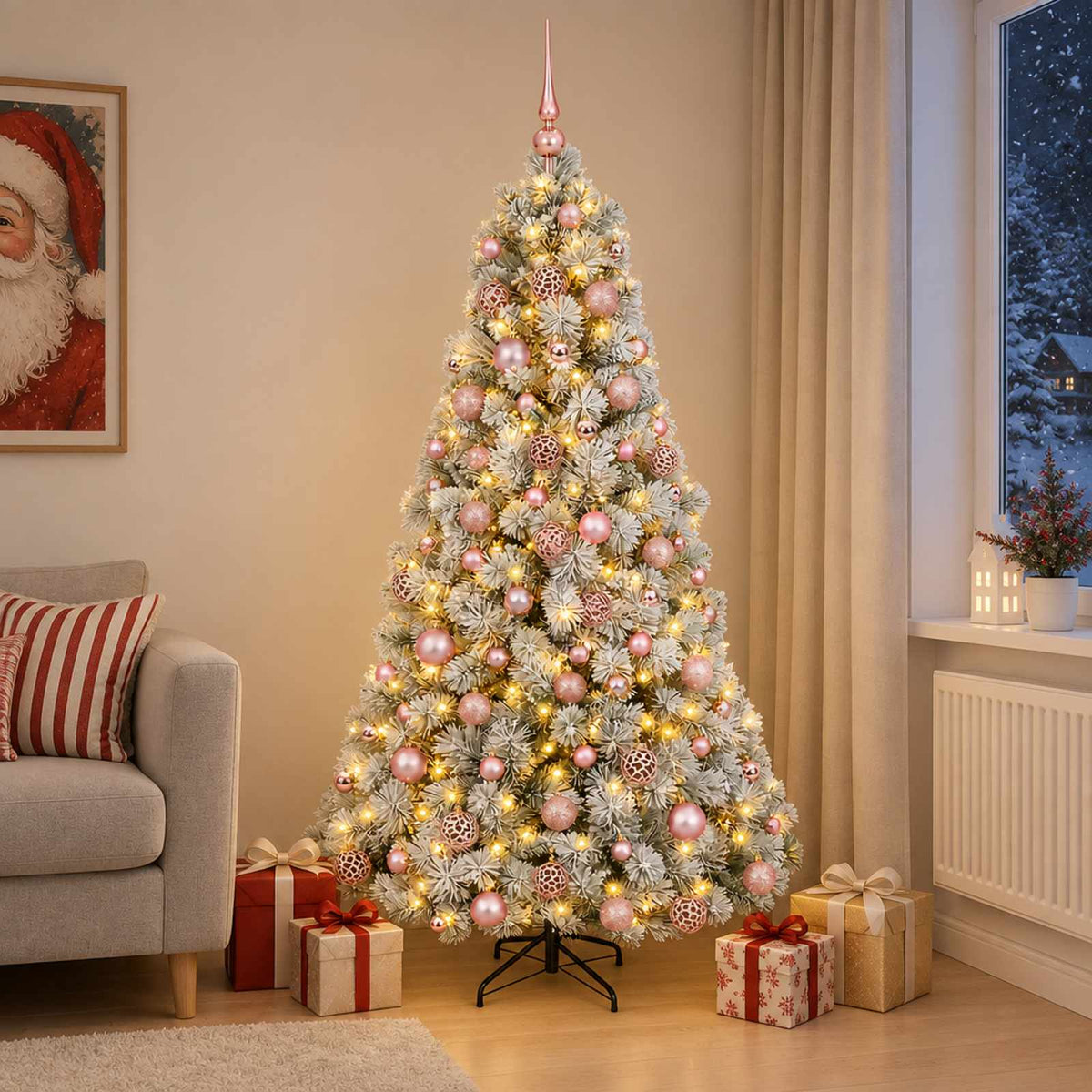 Artificial Christmas Tree with Bauble 240 cm 300 LEDs