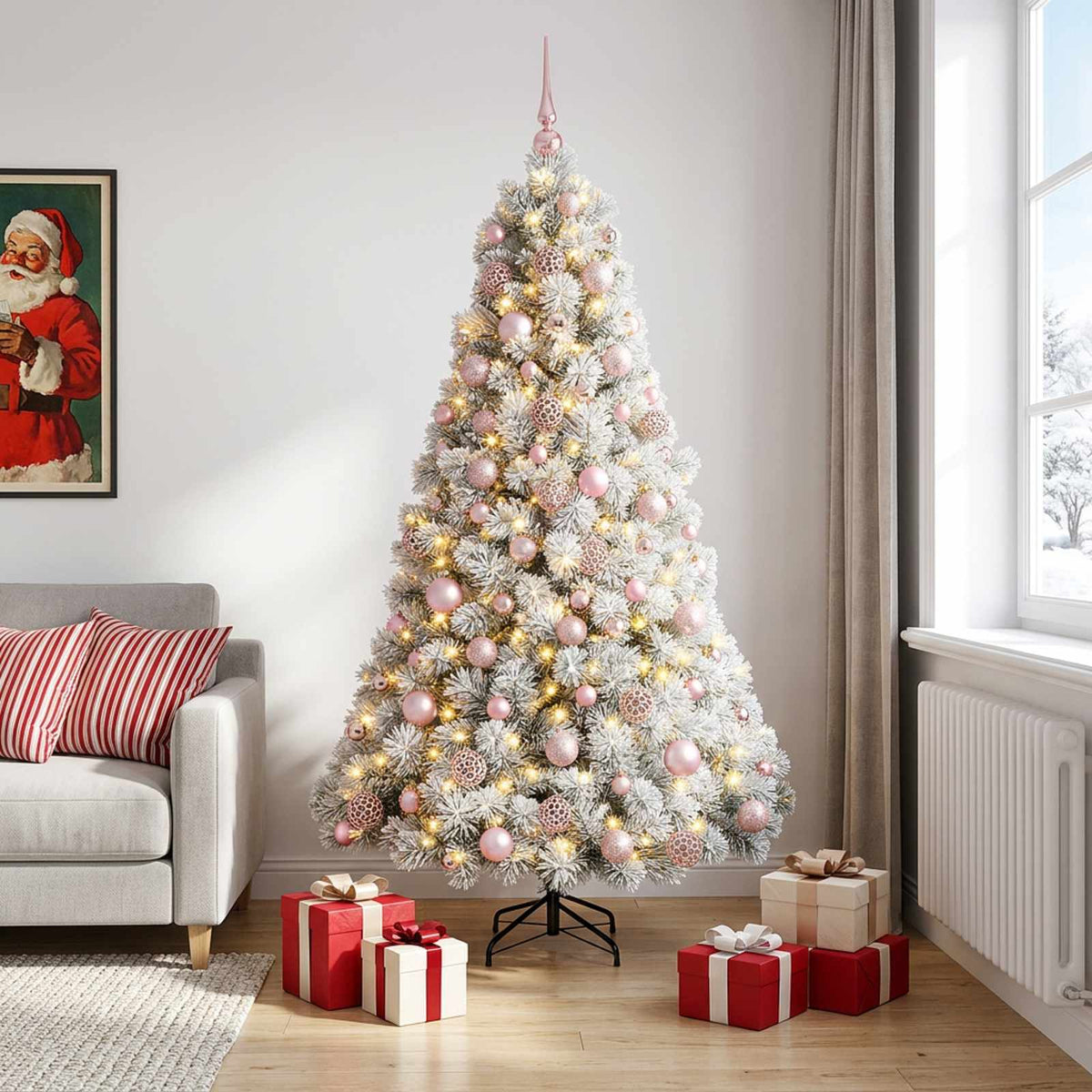 Artificial Christmas Tree with Bauble 240 cm 300 LEDs