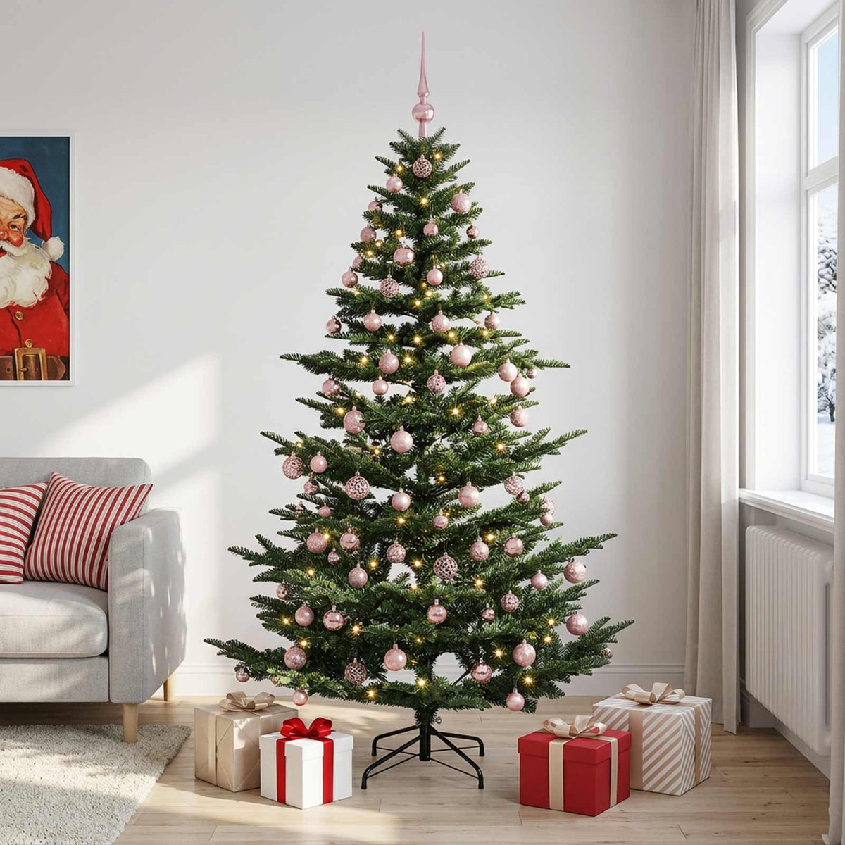Artificial Christmas Tree with Bauble 240 cm 300 LEDs