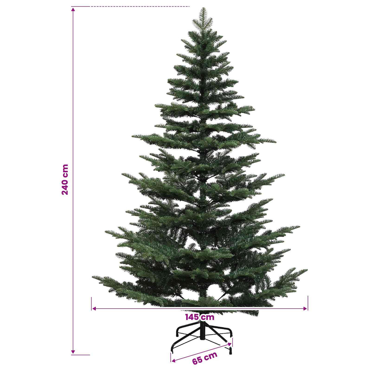 Artificial Christmas Tree with Bauble 240 cm 300 LEDs