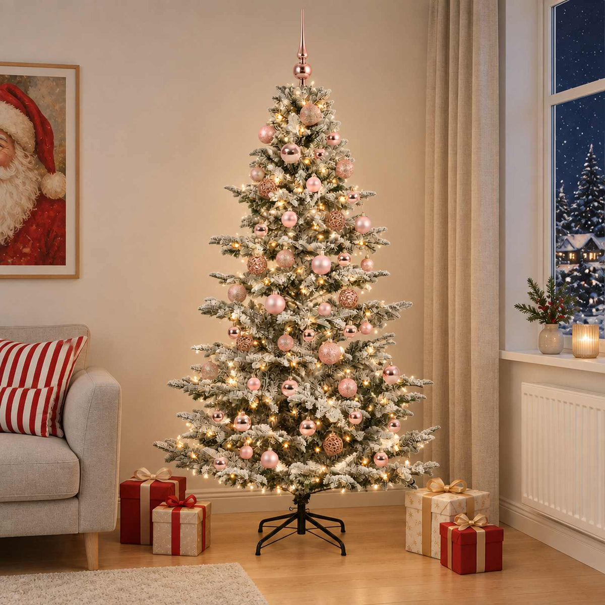 Artificial Christmas Tree with Bauble 240 cm 300 LEDs