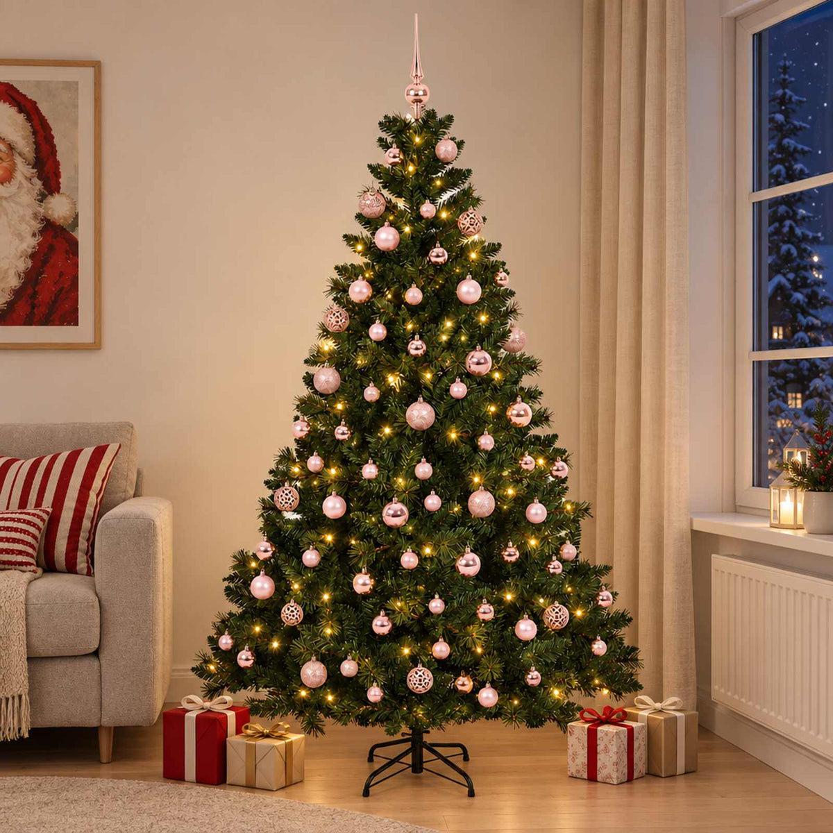 Artificial Christmas Tree with Bauble 240 cm 300 LEDs