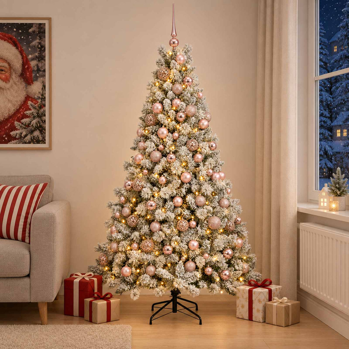 Artificial Christmas Tree with Bauble 210 cm 300 LEDs
