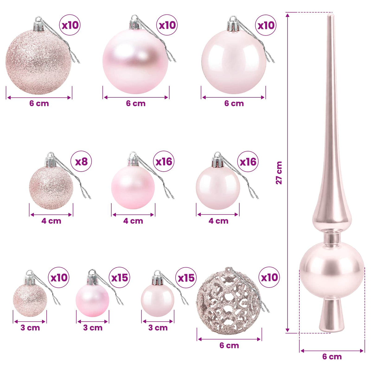 Artificial Christmas Tree with Bauble 180 cm 300 LEDs