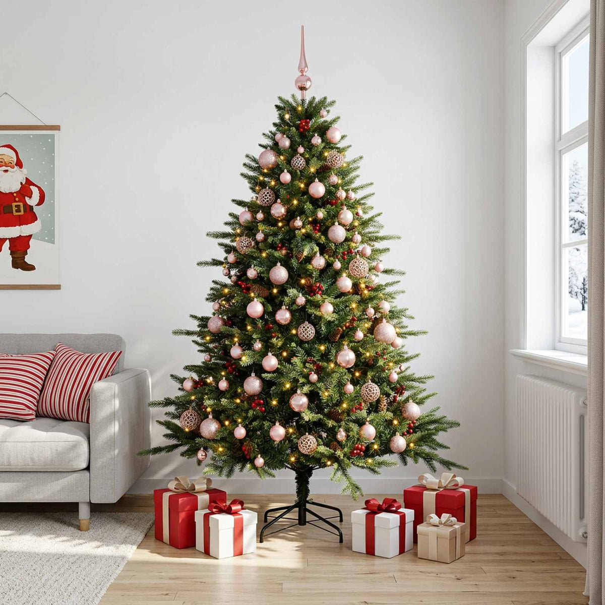 Artificial Christmas Tree with Bauble 180 cm 300 LEDs