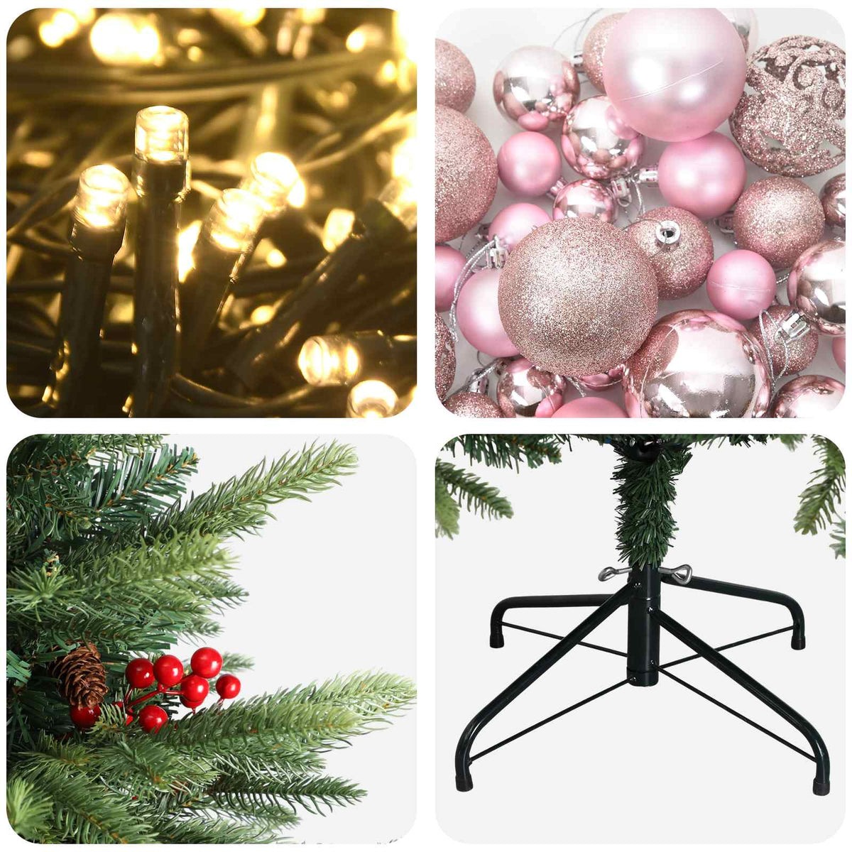 Artificial Christmas Tree with Bauble 210 cm 300 LEDs