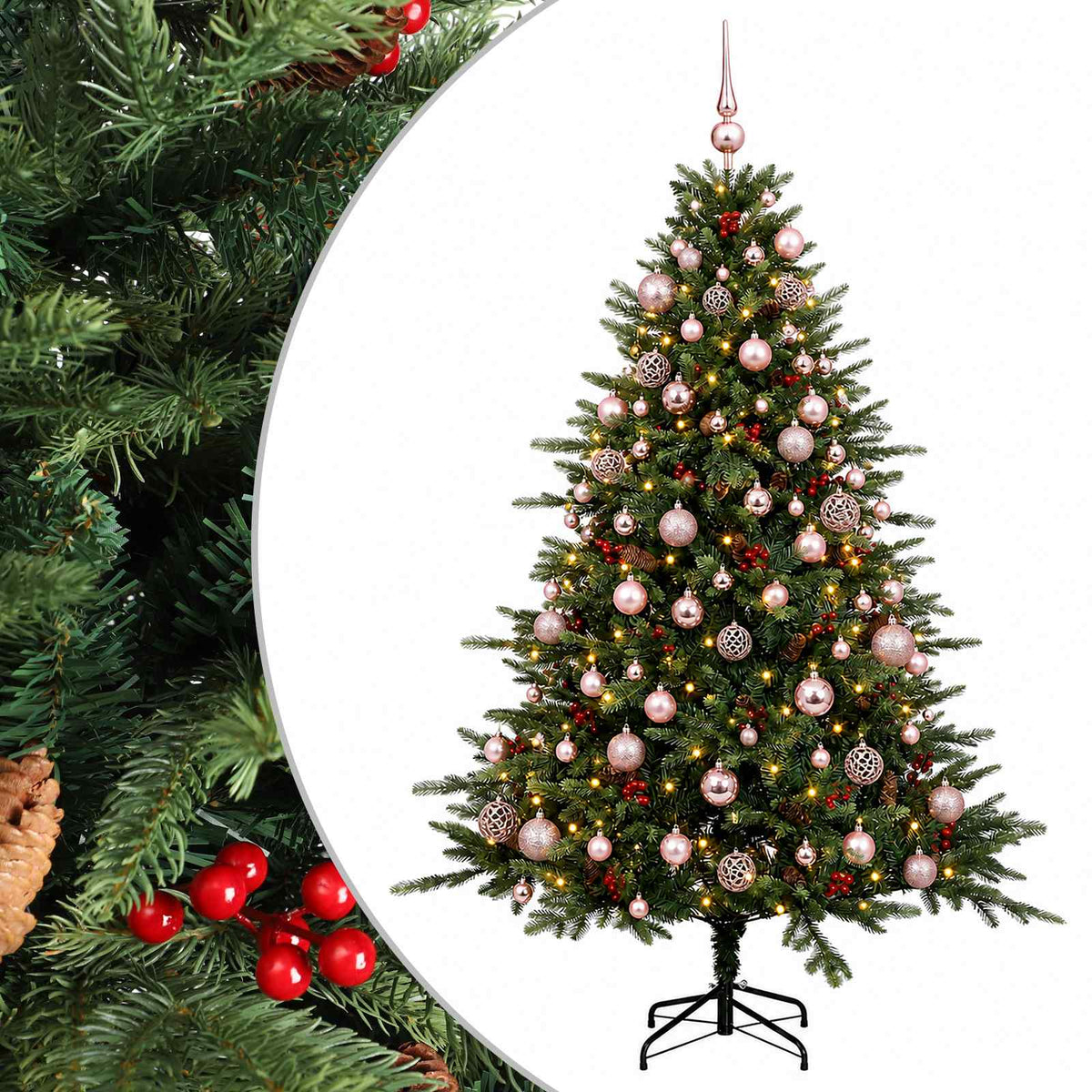 Artificial Christmas Tree with Bauble 210 cm 300 LEDs