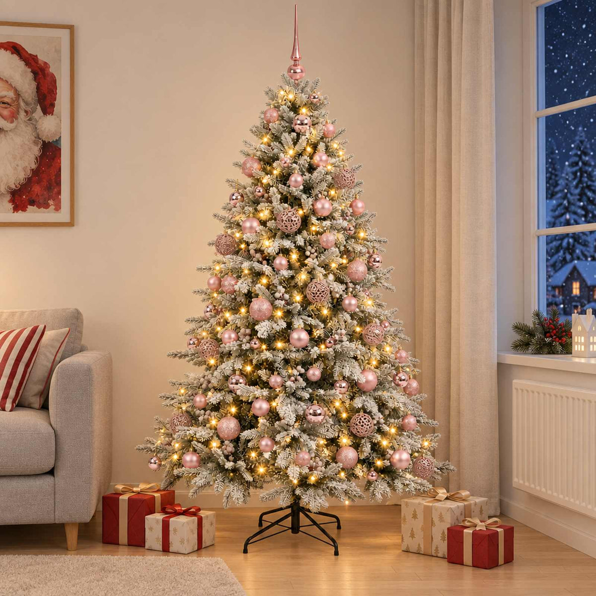 Artificial Christmas Tree with Bauble 180 cm 300 LEDs