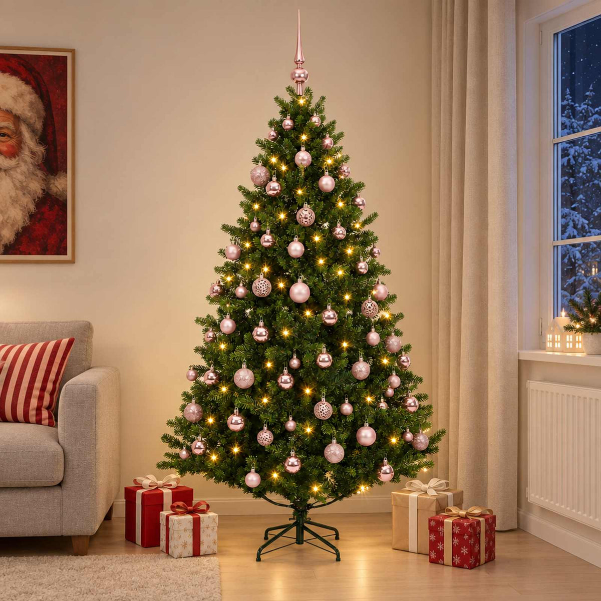 Artificial Christmas Tree with Bauble 240 cm 300 LEDs