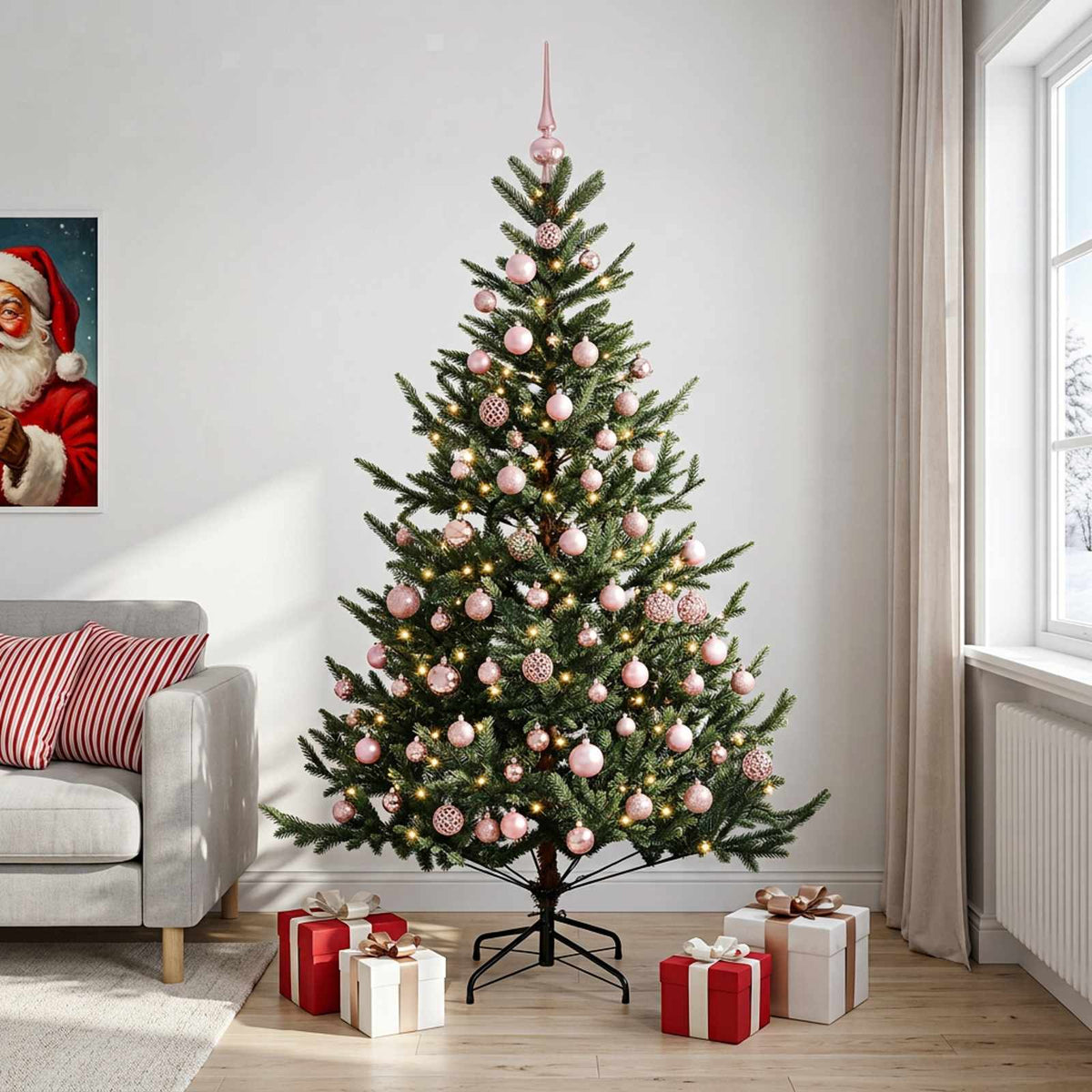 Artificial Christmas Tree with Bauble 240 cm 300 LEDs