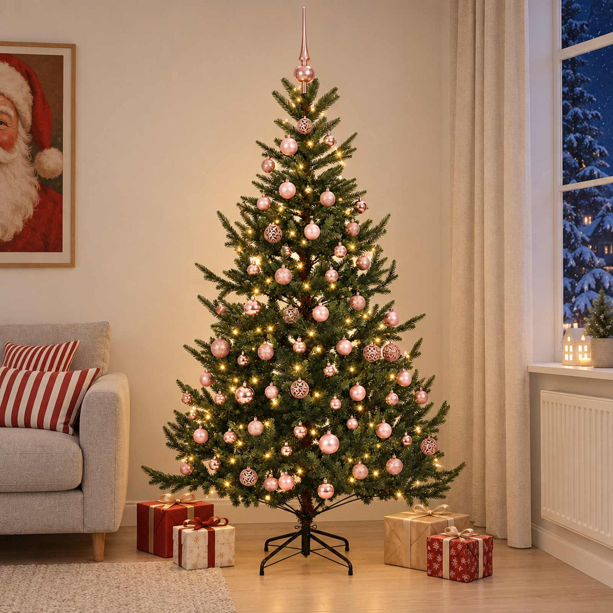 Artificial Christmas Tree with Bauble 240 cm 300 LEDs