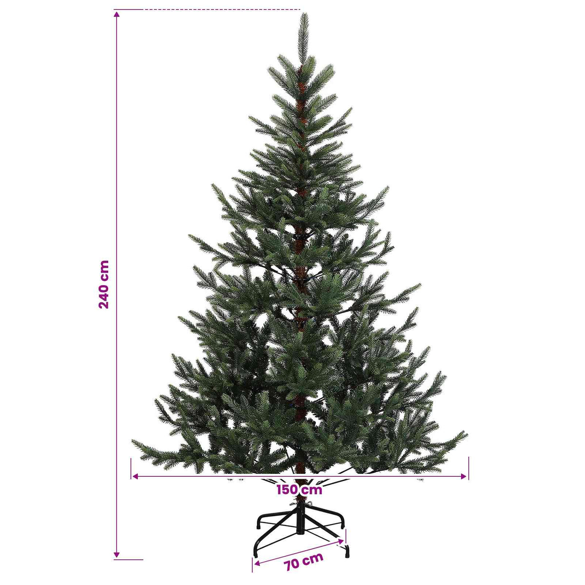 Artificial Christmas Tree with Bauble 240 cm 300 LEDs