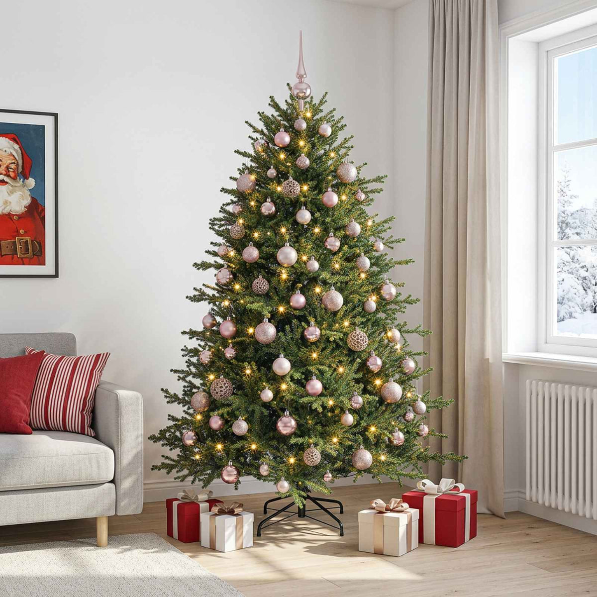 Artificial Christmas Tree with Bauble 240 cm 300 LEDs