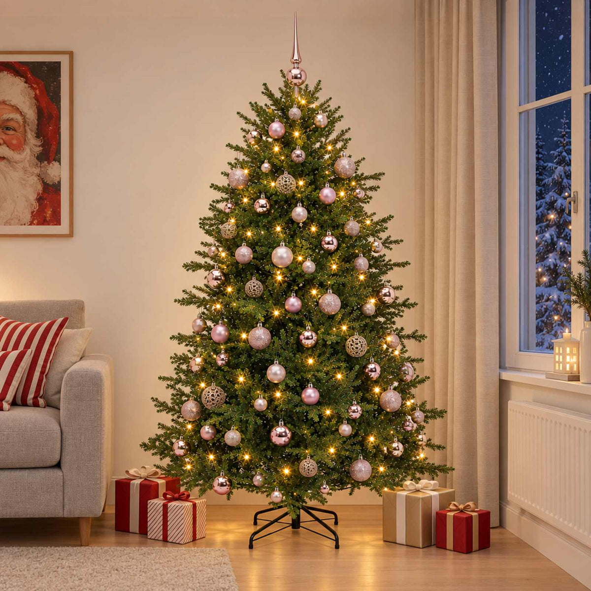Artificial Christmas Tree with Bauble 240 cm 300 LEDs