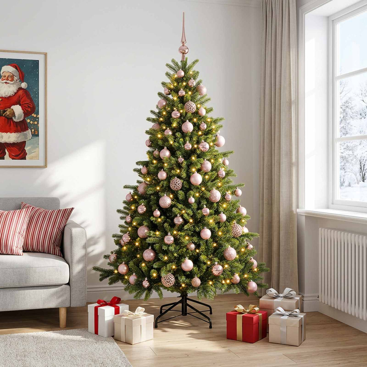 Artificial Christmas Tree with Bauble 240 cm 300 LEDs
