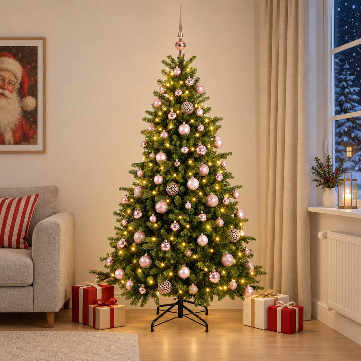 Artificial Christmas Tree with Bauble 240 cm 300 LEDs