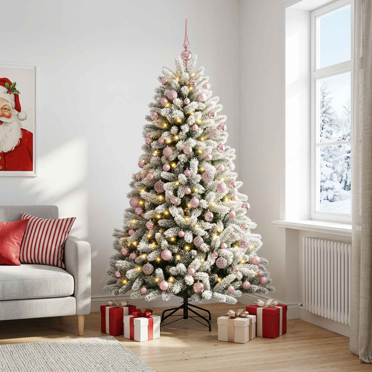 Artificial Christmas Tree with Bauble 180 cm 300 LEDs