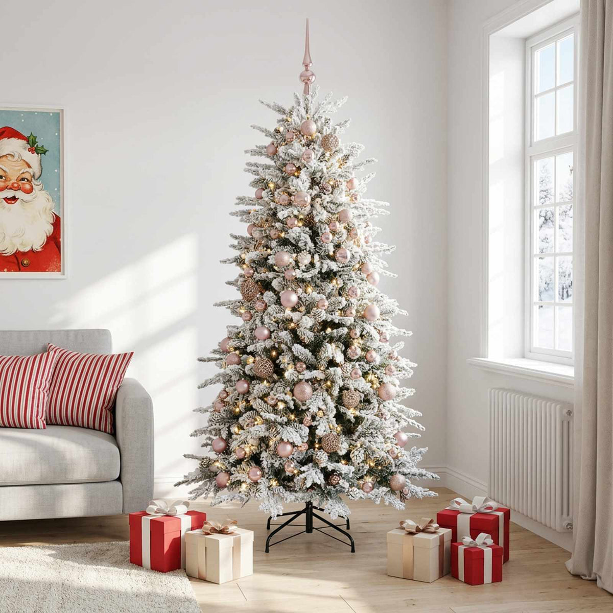 Artificial Christmas Tree with Bauble 210 cm 300 LEDs