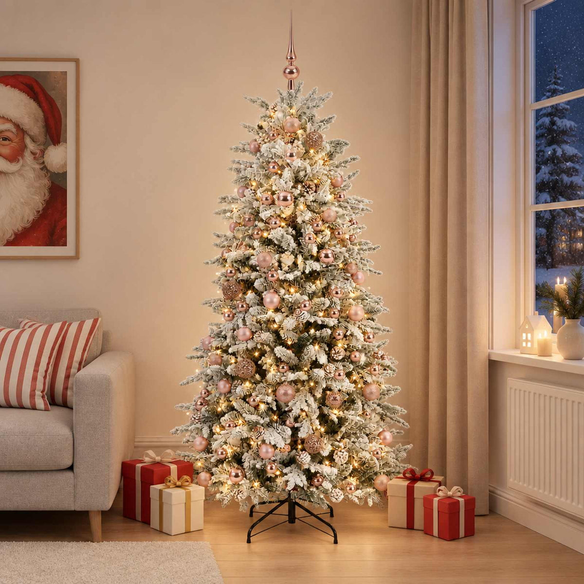 Artificial Christmas Tree with Bauble 210 cm 300 LEDs