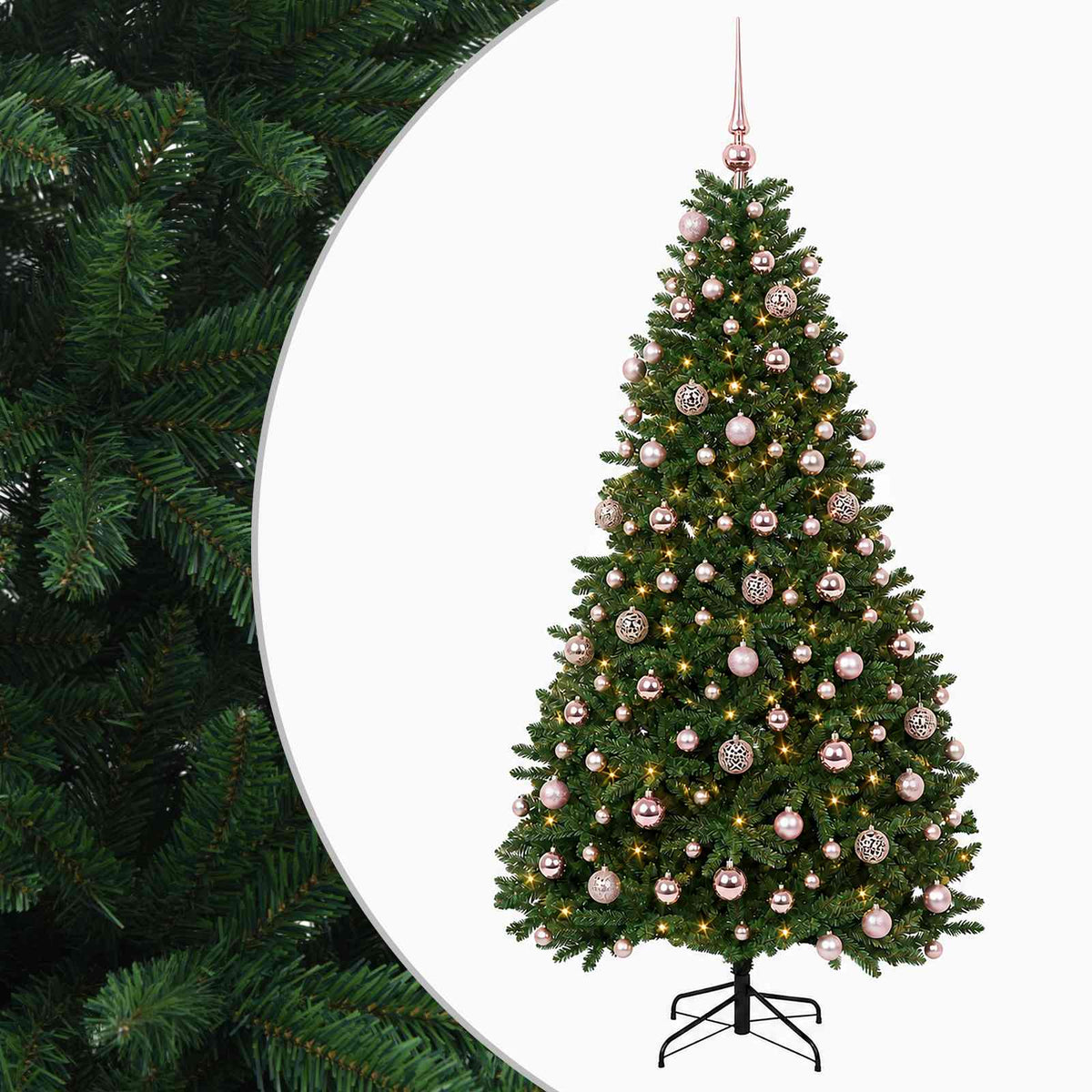 Artificial Christmas Tree Mid-green with Bauble 180 cm 300 LEDs