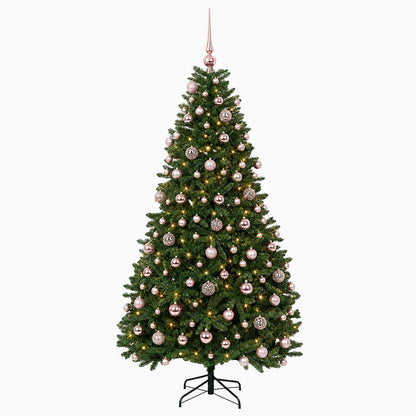 Artificial Christmas Tree Mid-green with Bauble 210 cm 300 LEDs