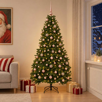 Artificial Christmas Tree Mid-green with Bauble 240 cm 300 LEDs