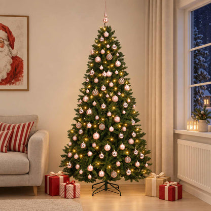 Artificial Christmas Tree Dark Green with Bauble 240 cm