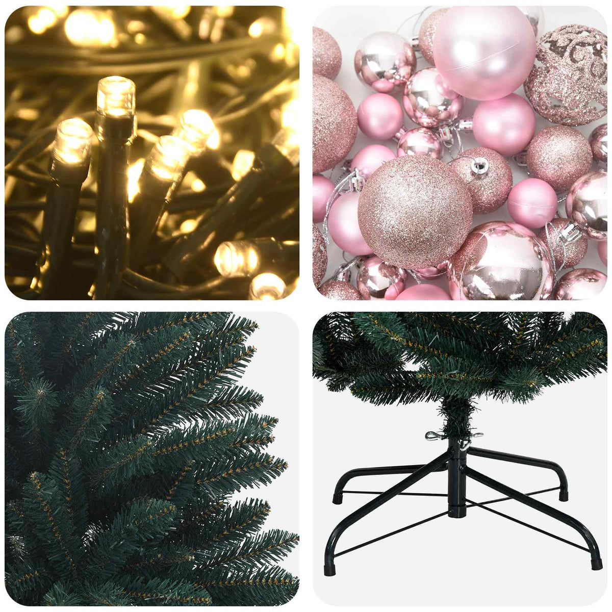 Artificial Christmas Tree Dark Green with Bauble 240 cm