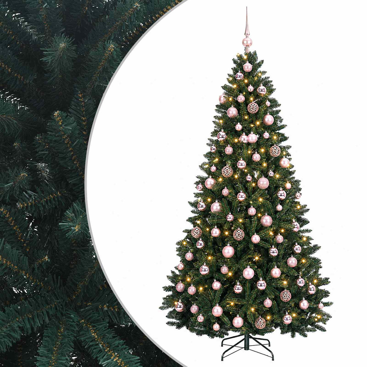 Artificial Christmas Tree Dark Green with Bauble 240 cm