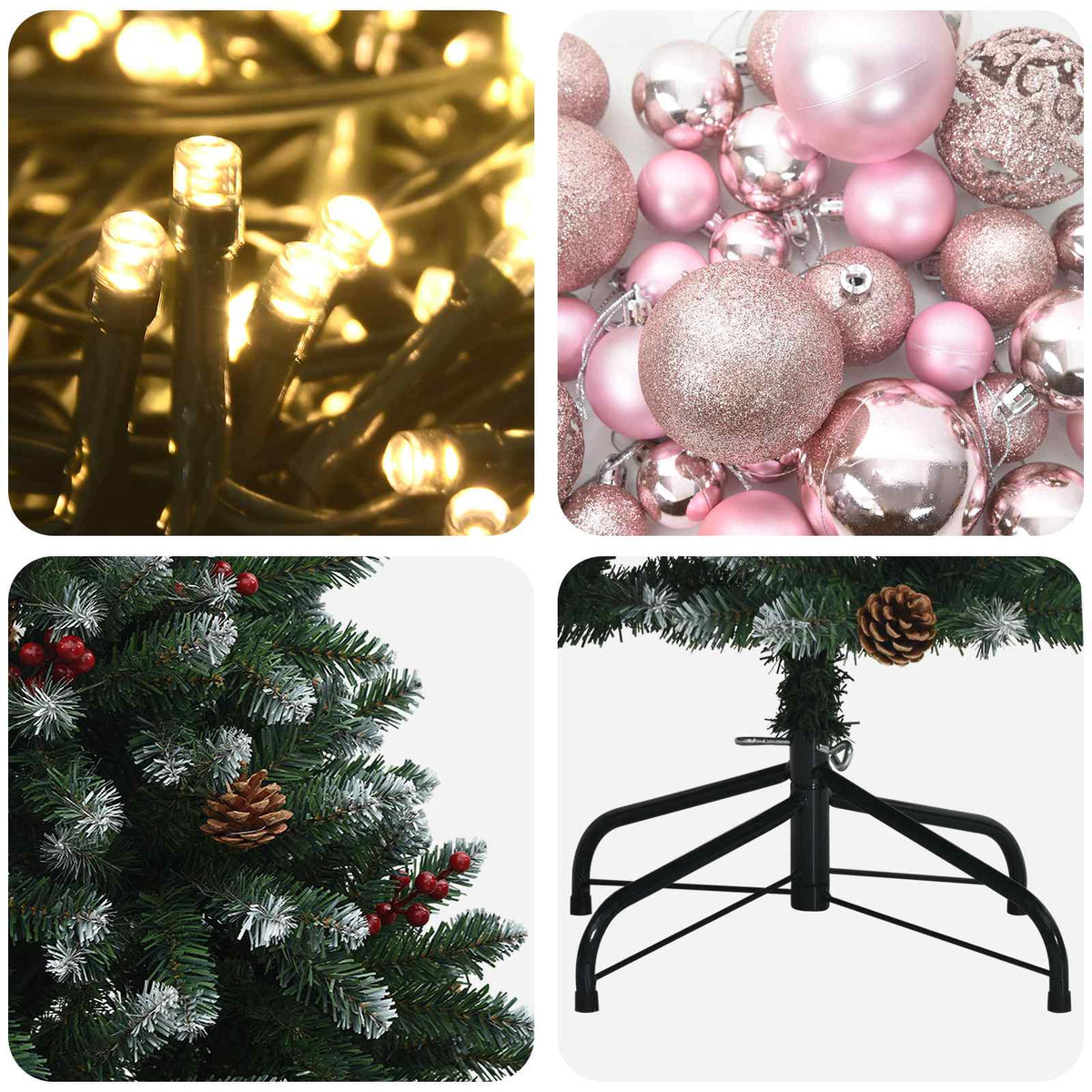 Artificial Christmas Tree Green with Bauble 180 cm 300 LEDs