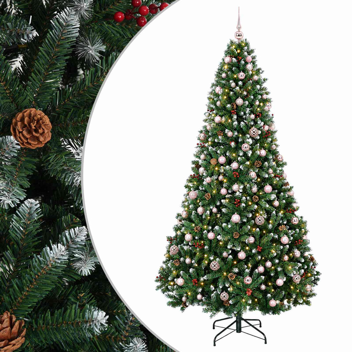 Artificial Christmas Tree Green with Bauble 180 cm 300 LEDs
