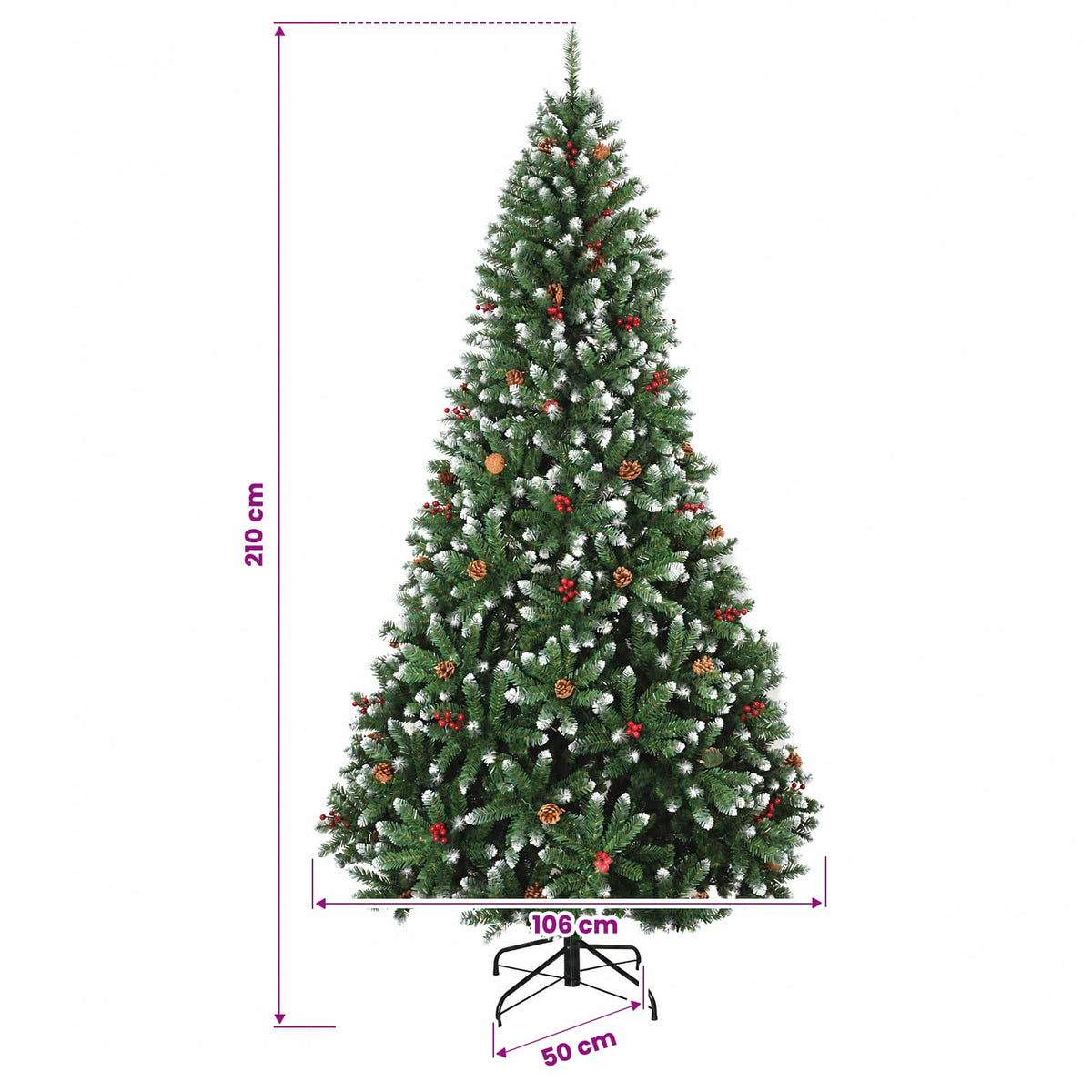 Artificial Christmas Tree Green with Bauble 210 cm 300 LEDs