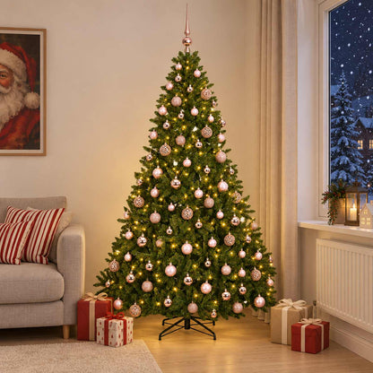 Light Green Artificial Christmas Tree with Bauble 210 cm