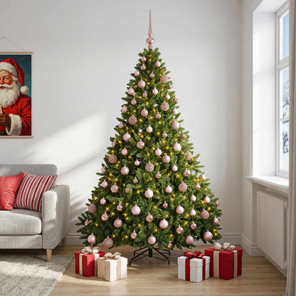 Light Green Artificial Christmas Tree with Bauble 210 cm
